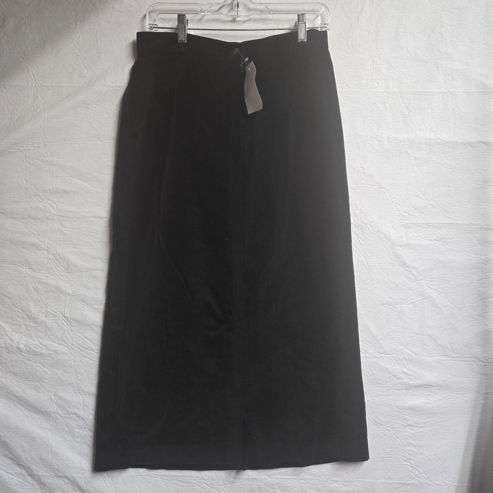 Vtg David Brooks Ltd Black Velvet Skirt with Pockets Size 14 Whimsey - Picture 6 of 8